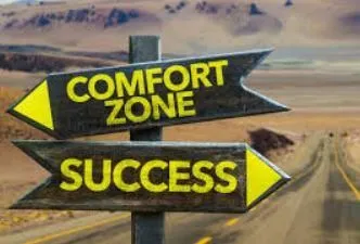 Comfort zone vs success signpost pointing in different directions