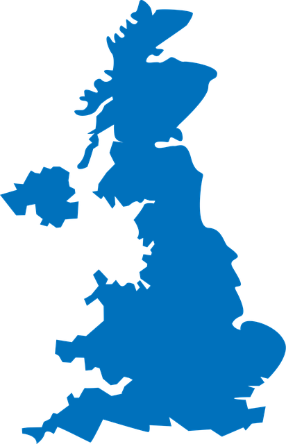Map of the United Kingdom showing England and Scotland