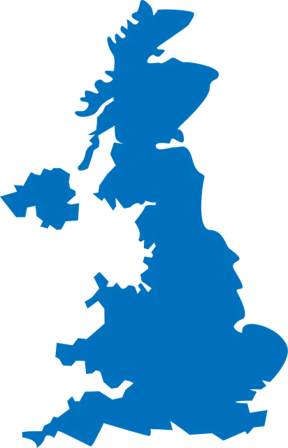Map of the United Kingdom showing England and Scotland