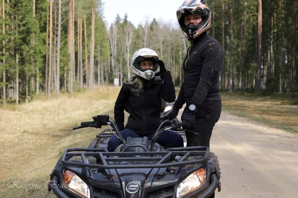 ATV on forest trail