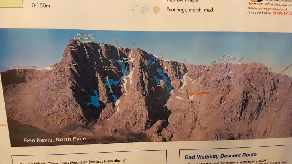 We climbed Ben Nevis from the left side