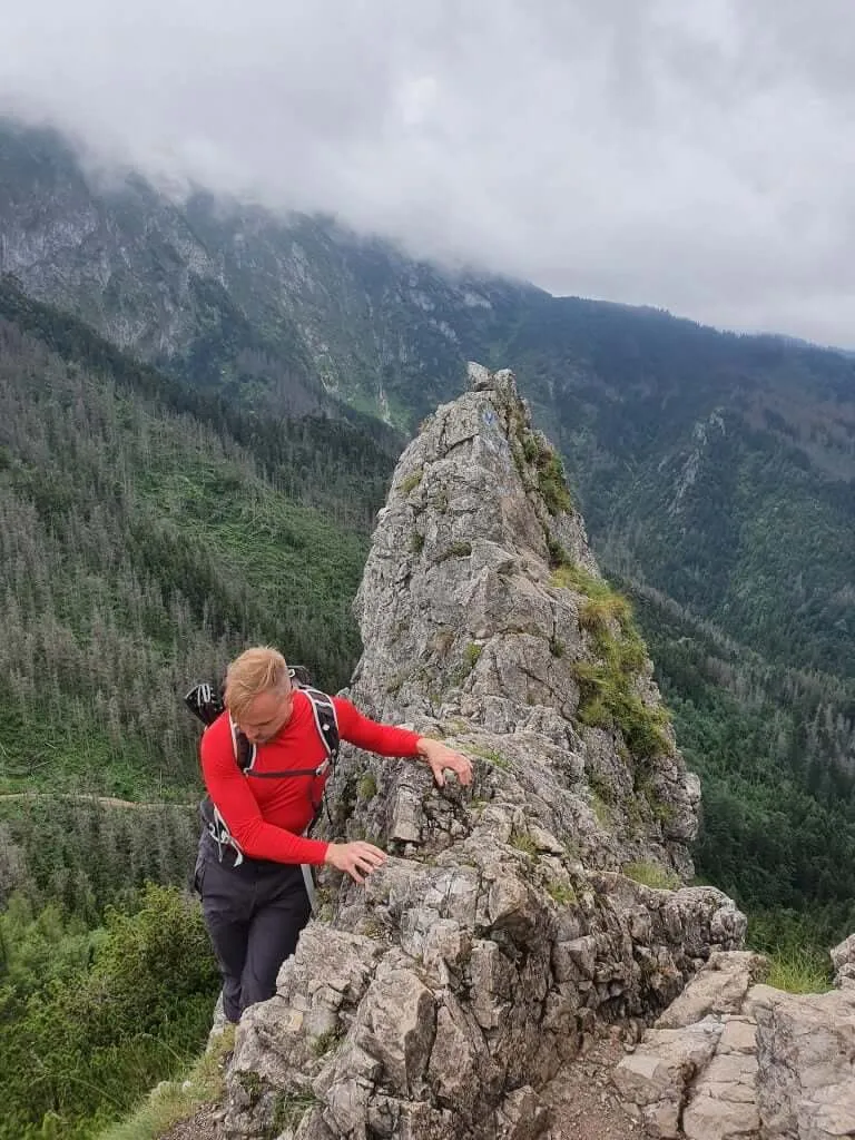 Mountain views requiring climbing