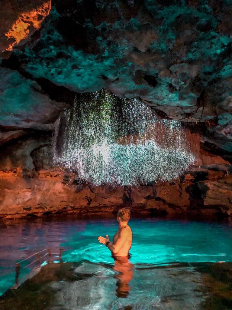 Inside cave