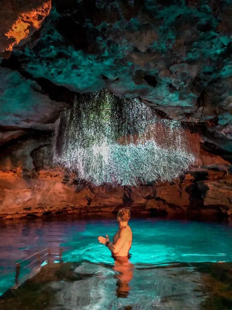 Inside cave