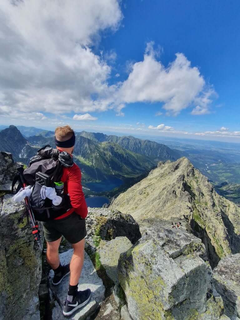 View from Rysy summit with Morskie Oko lake