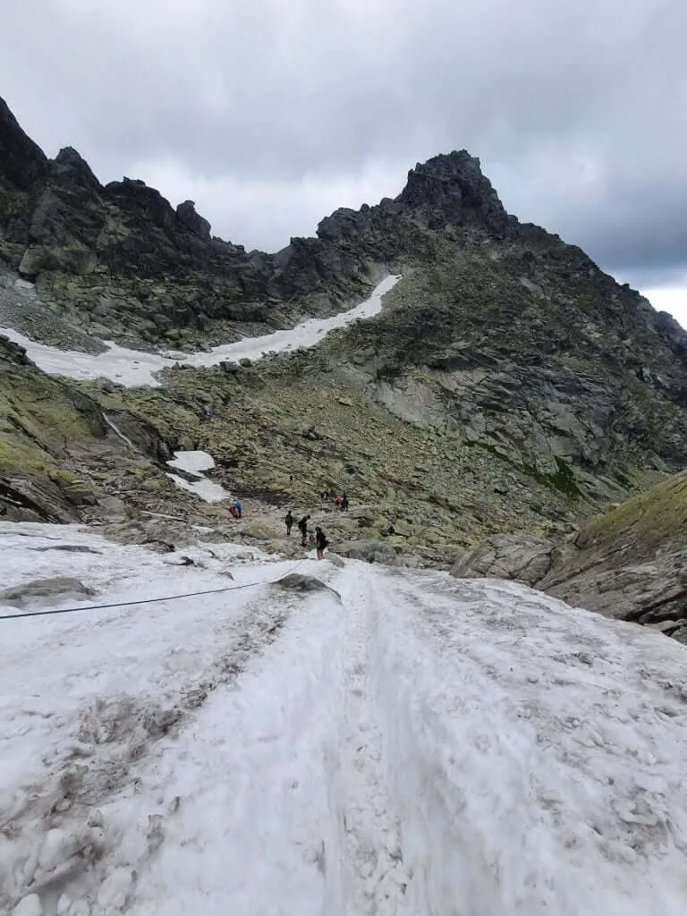 Summer snow in the mountains