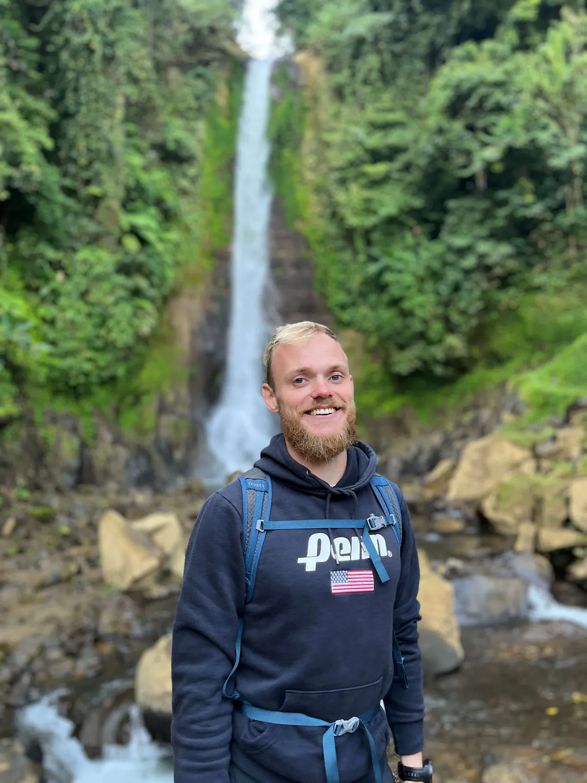 Waterfall portrait