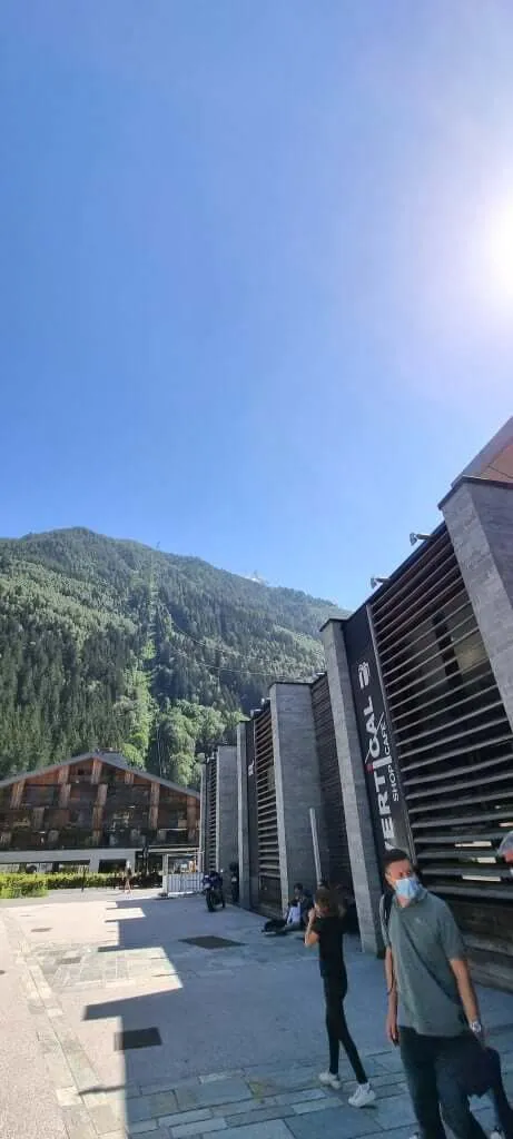 Cable-car entrance building on the right