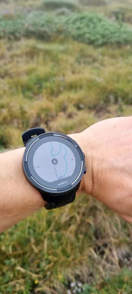 Watch showing elevation during the hike