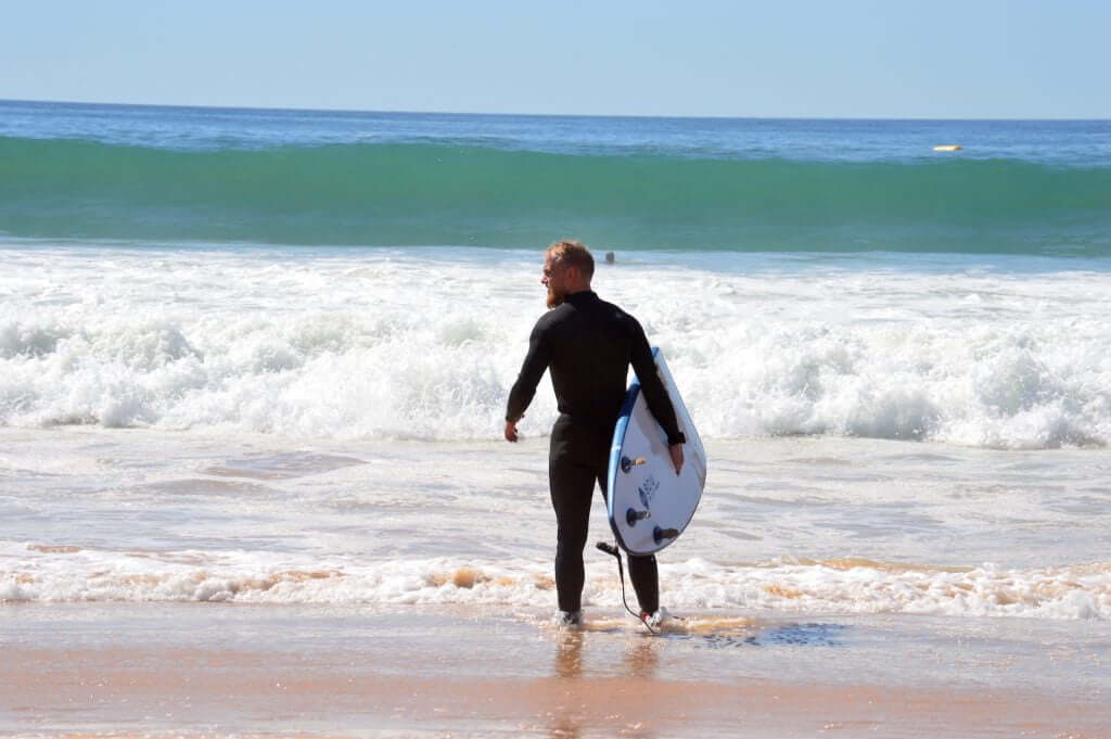Standing on the beach