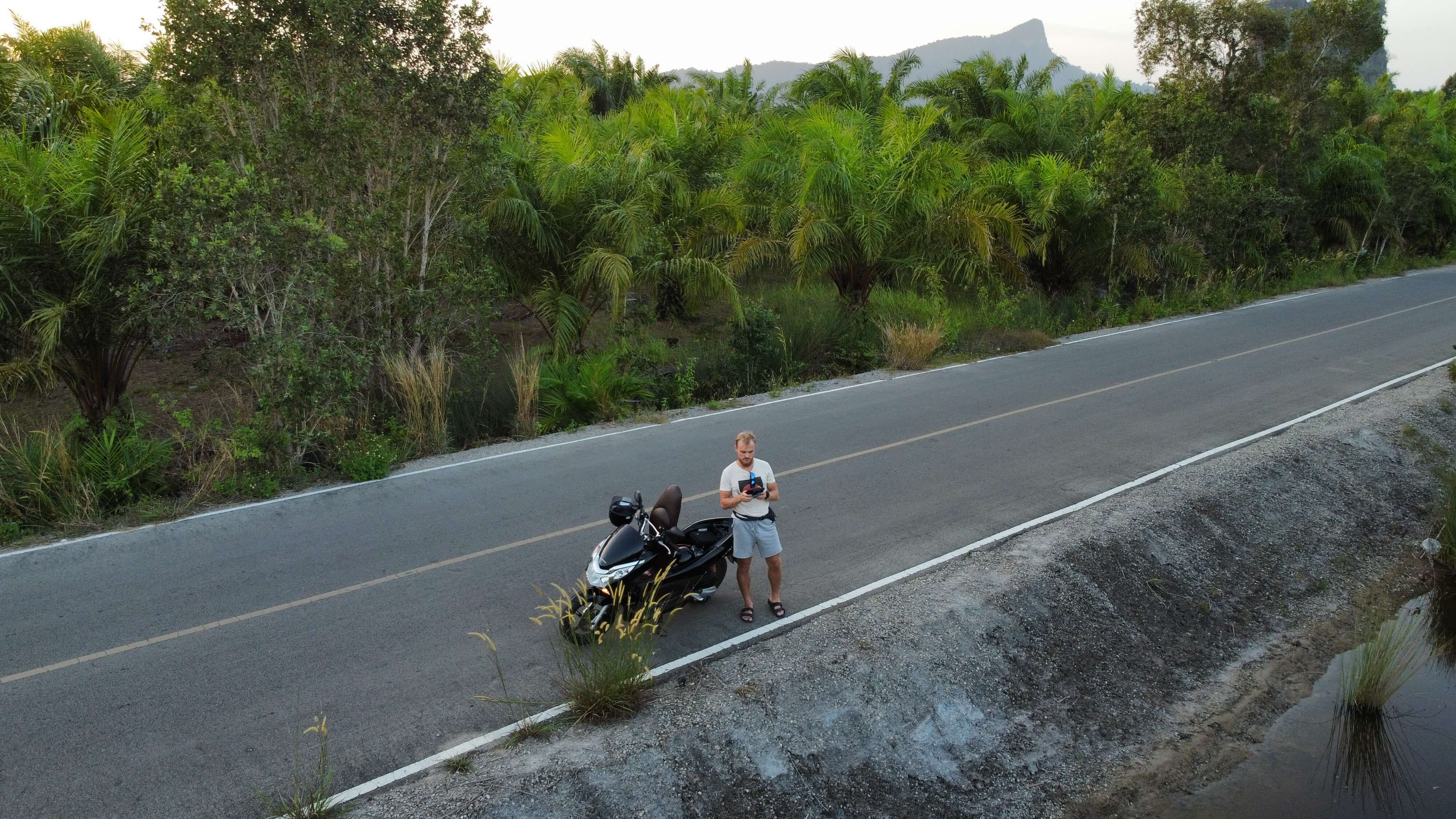 Motorbike road drone