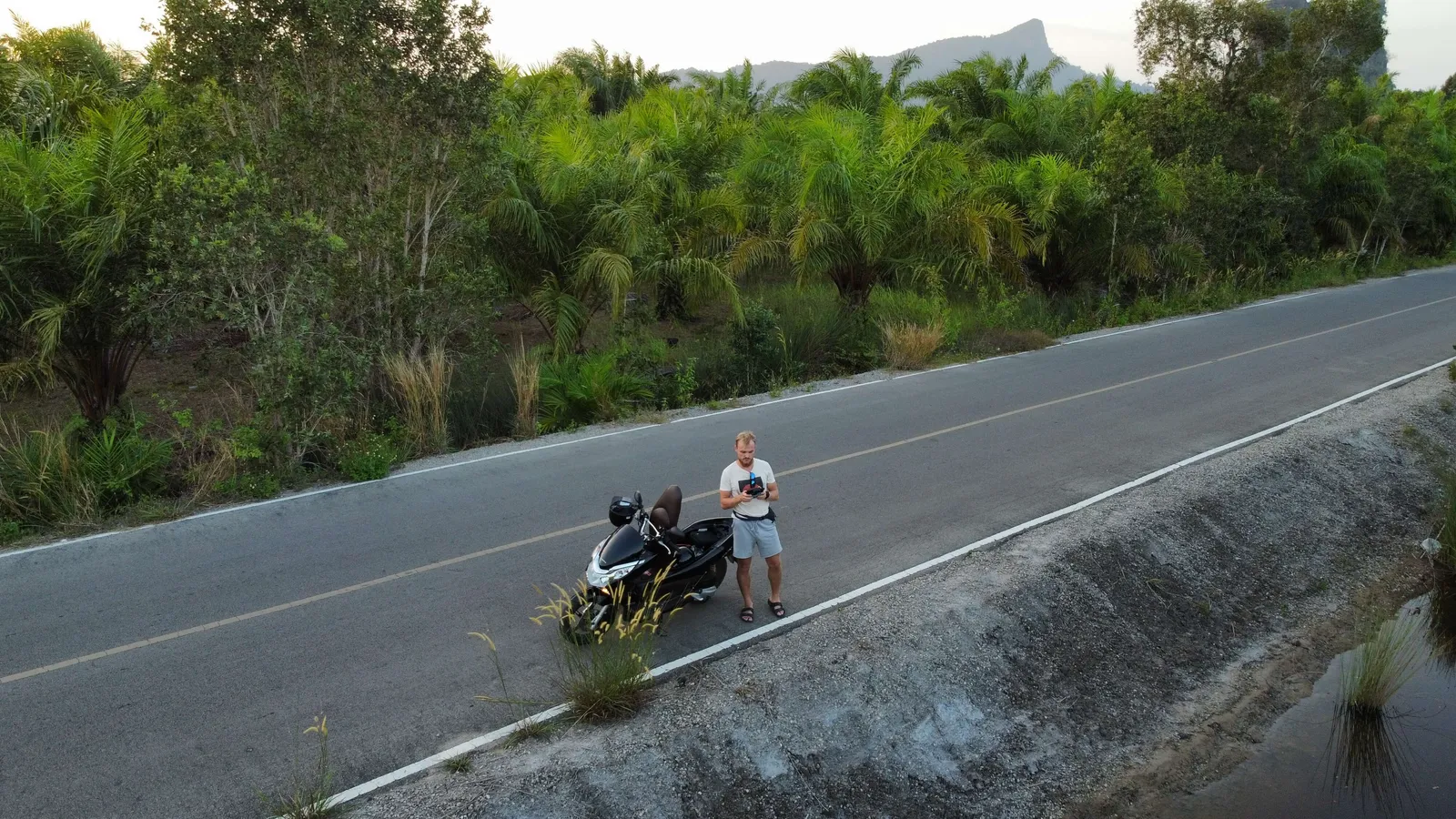 Motorbike road drone